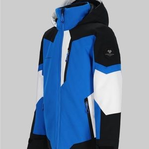 Obermeyer Kids Jacket in Blue, Black, and White